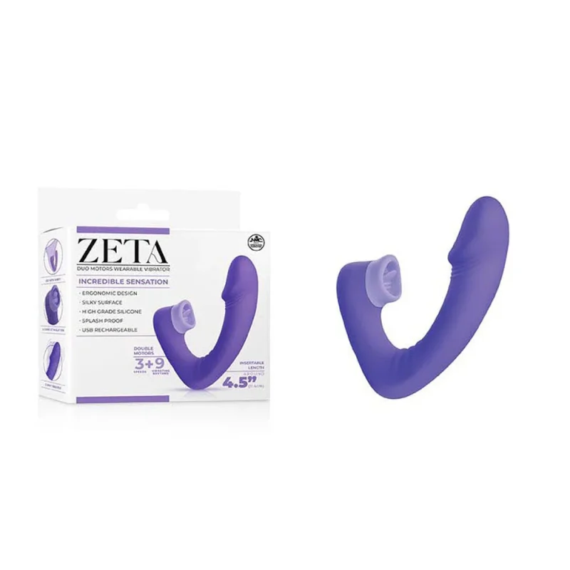 zeta duo vibrator 11 4cm purple usb rechargeable clitoral stimulator