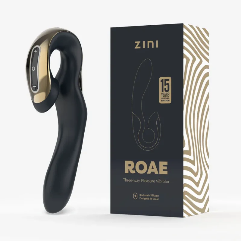 zini roae black gold vibrator 19 5cm usb rechargeable